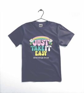 just take it easy printed t shirt | cotton jersey | casual wear | comfortable & stylish | 12 18 months/black