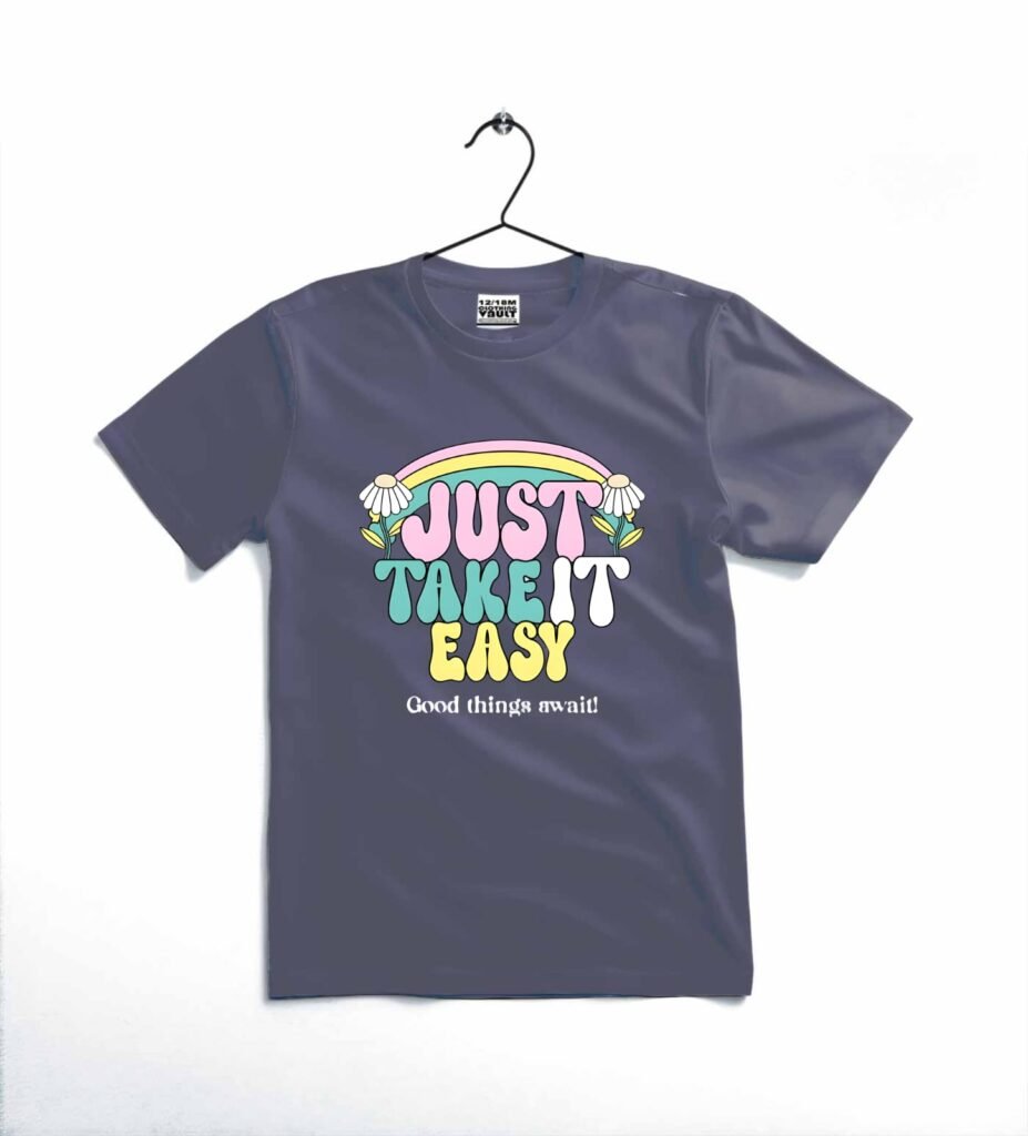 just take it easy printed t shirt | cotton jersey | casual wear | comfortable & stylish | 12 18 months/black