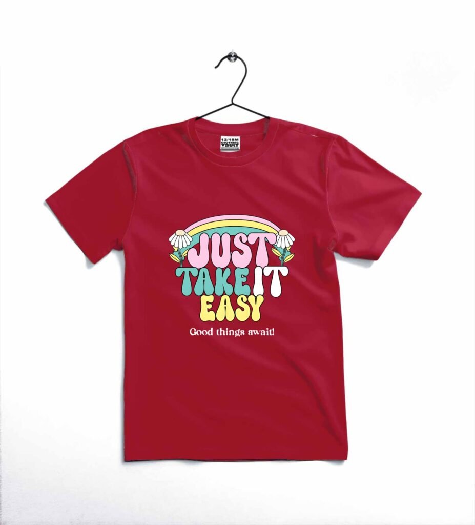 just take it easy printed t shirt | cotton jersey | casual wear | comfortable & stylish | 12 18 months/black