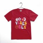 good vibes only printed kids t shirt