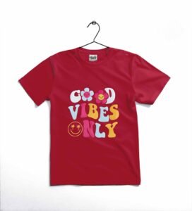 good vibes only printed kids t shirt