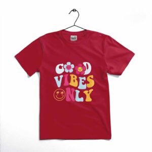 good vibes only printed kids t shirt