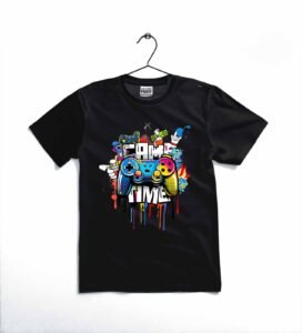 game time printed kids t shirt stylish casual comfortable daily wear for boys and girls 12 to 18