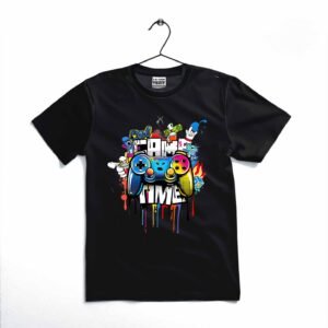 game time printed kids t shirt stylish casual comfortable daily wear for boys and girls 12 to 18