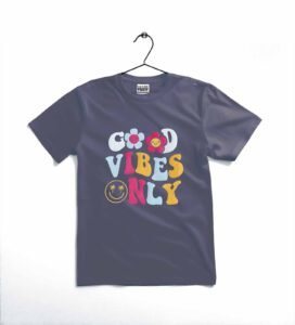 good vibes only printed kids t shirt
