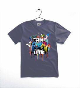 game time printed kids t shirt stylish casual comfortable daily wear for boys and girls 12 to 18
