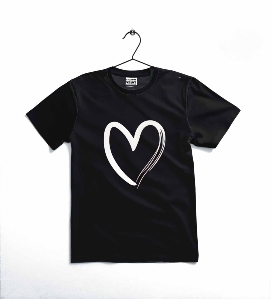 heart printed kids t shirt – soft cotton casual tee for toddlers & kids ~ 12 18 months