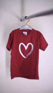 heart printed kids t shirt – soft cotton casual tee for toddlers & kids ~ 12 18 months