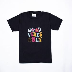 good vibes only printed kids t shirt